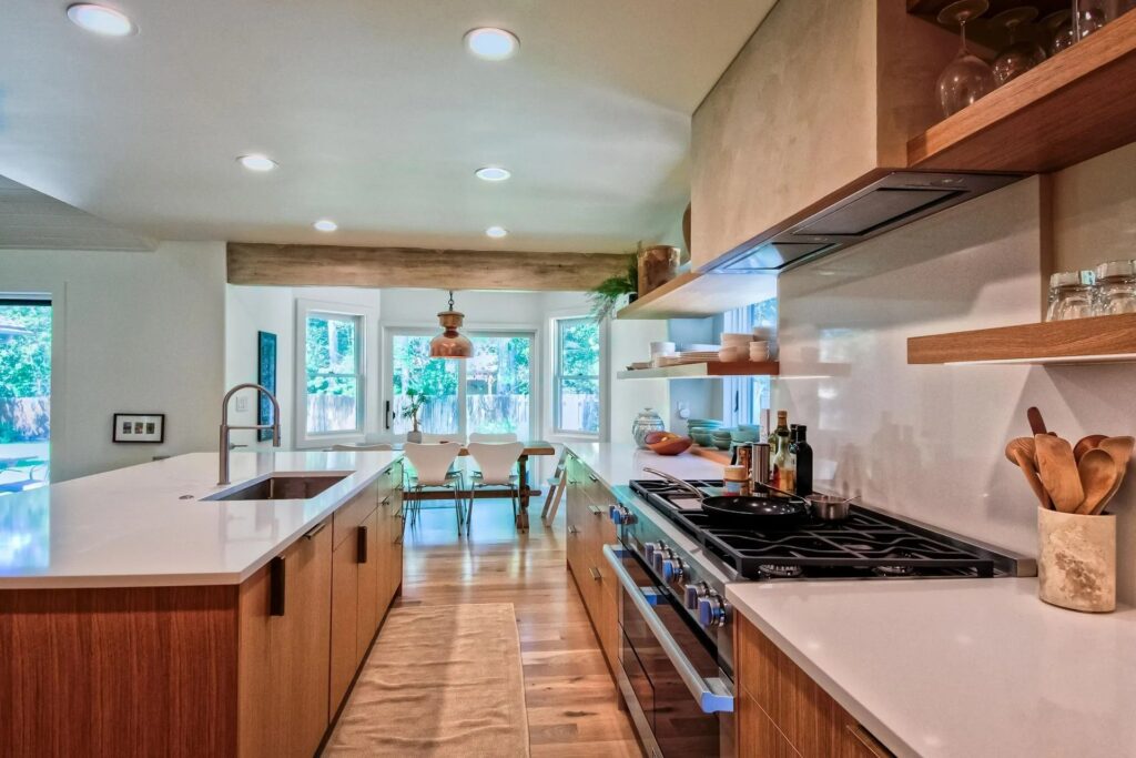 Silver Springs kitchen stove top and countertop view