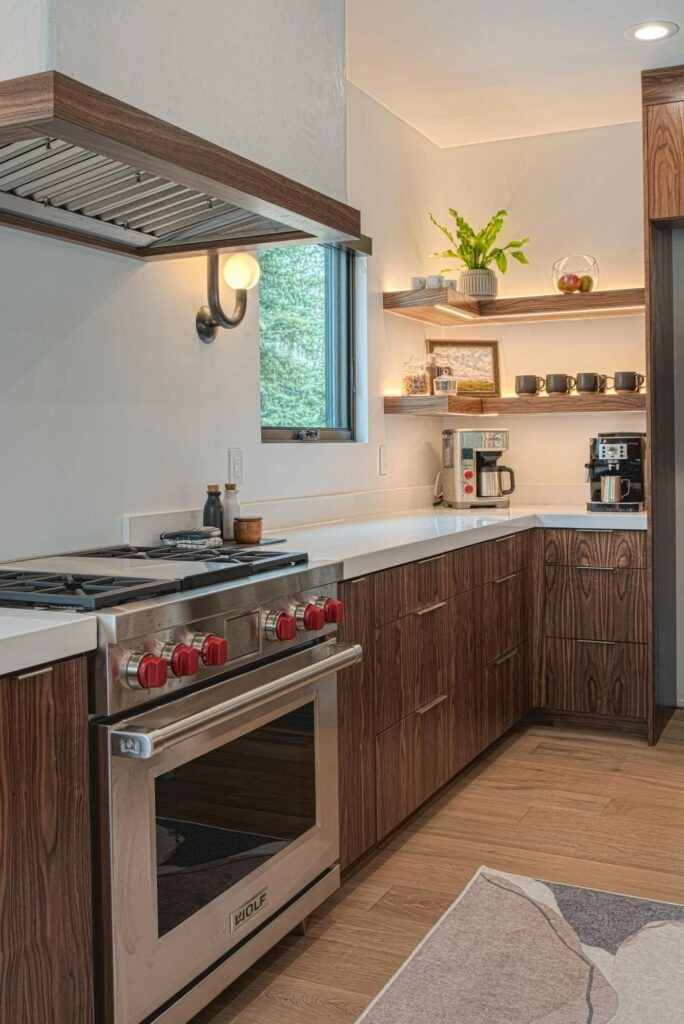 Ranch Place stove in kitchen
