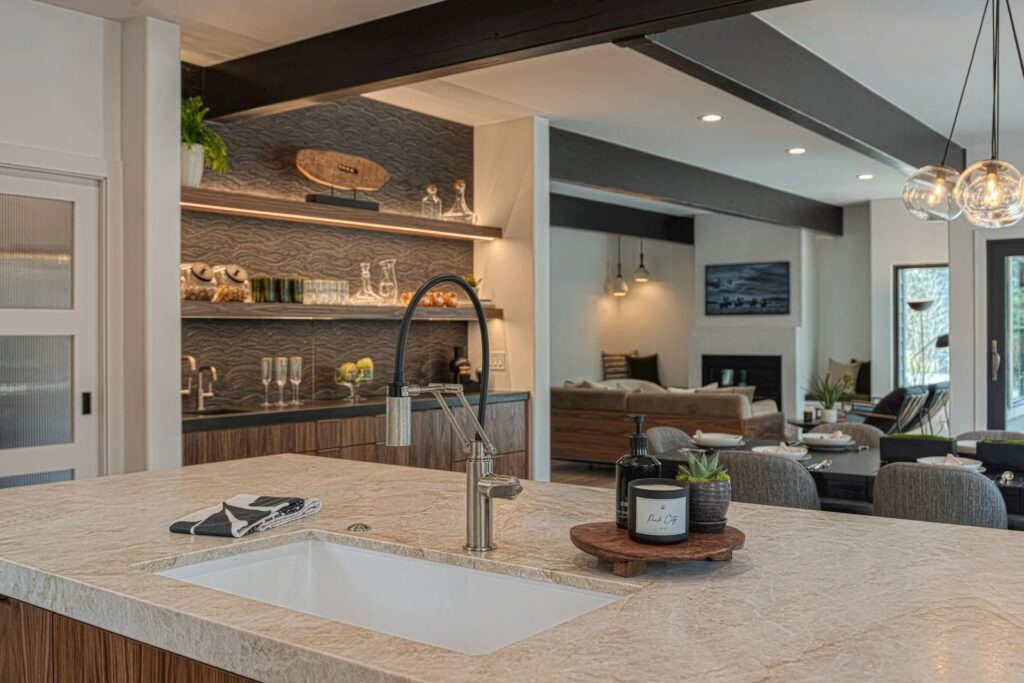 Ranch Place island in kitchen