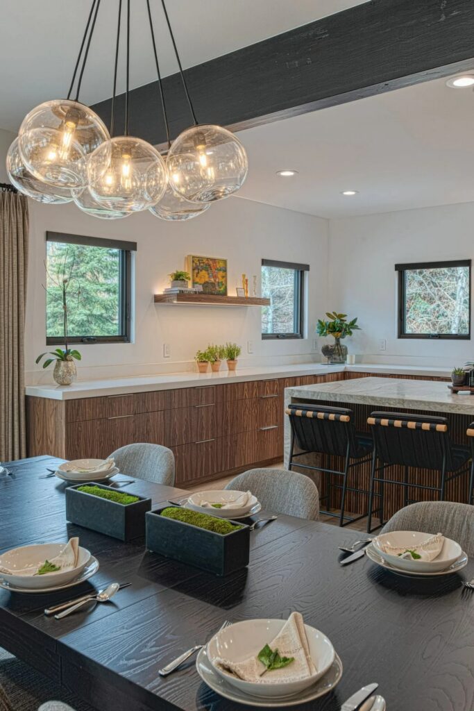 Ranch Place looking over table to kitchen closer view