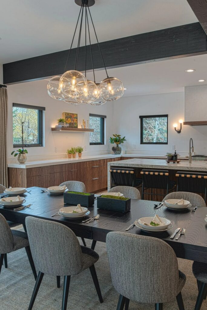Ranch Place looking over table to kitchen