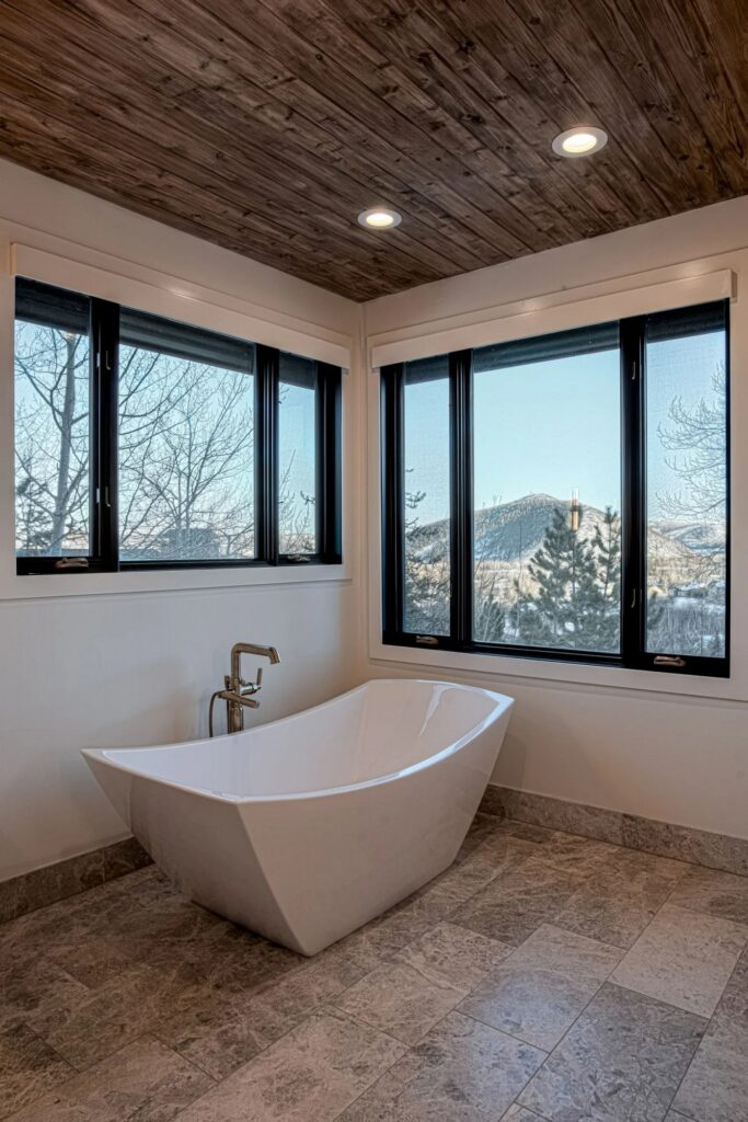 Sun Peak master bathroom stand alone tub