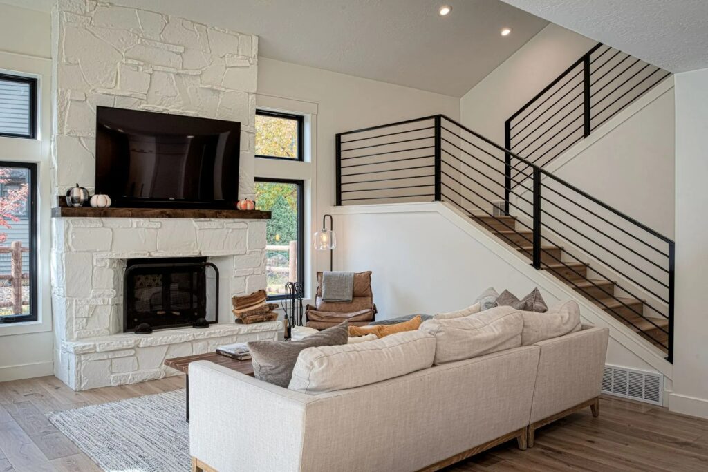 Northshore stairs and living room