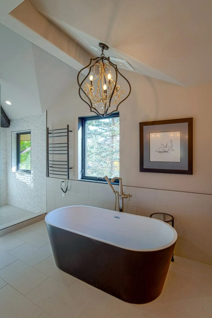 Park Meadows master bathroom with stand alone tub